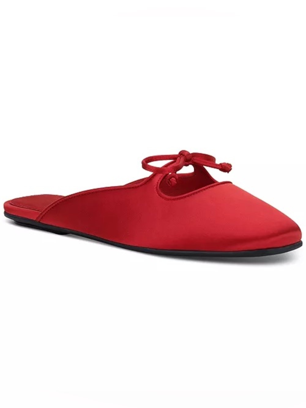 Jeffrey Campbell Elaine Red Satin Bow Ballet Flats